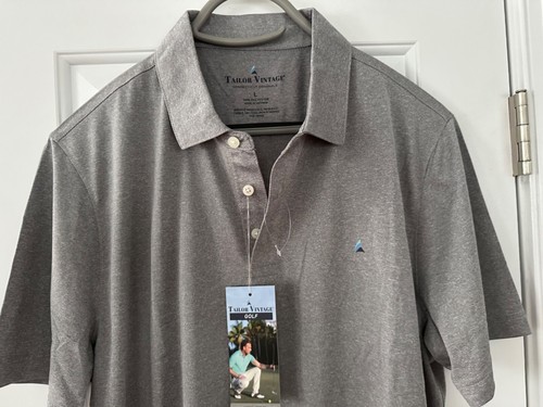 Neu mit Etikett Taylor Vintage Herren, Golf Polo, Größe L, grau meliert, UPF 50+, schnelltrocknend