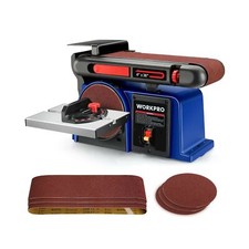 WORKPRO Belt Disc Sander, 4 in. x 36 in. Belt  6 in. Disc Sander with 6pcs S...
