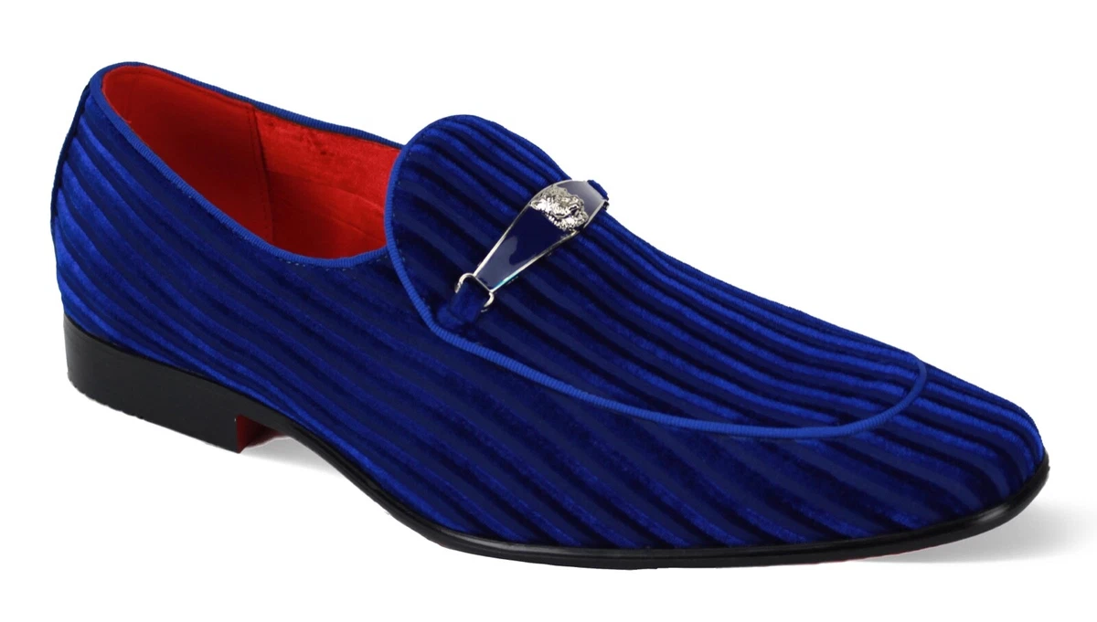 Royal blue slip on best sale loafers