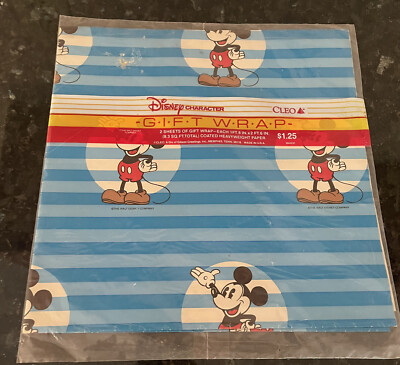 VTG NEW Cleo Gift Wrap Paper Disney Character Mickey Mouse