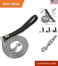 Heavy Duty Stainless Steel Dog Chain Leash, 3FT/4FT/5FT Cuban Link Metal Dog ...