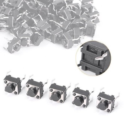50xTactile Touch Push Button Switch Mini Momentary Tact Switches 6x6x5mm Schwarz