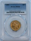 New Listing1882  Liberty Gold Half Eagle $5 Coin -  PCGS graded MS64  - free shipping!!!!