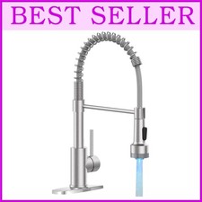 Stainless Steel Spring Faucet LED Light