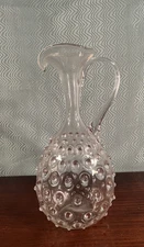 Vintage Blown Art Glass Pitcher Large Hobnail 15” Tall -Exc Condition