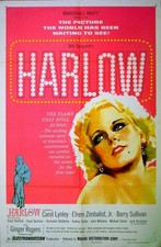 HARLOW 1965 Carol Lynley, Efrem Zimbalist Jr., Ginger Rogers US 1-SHEET POSTER