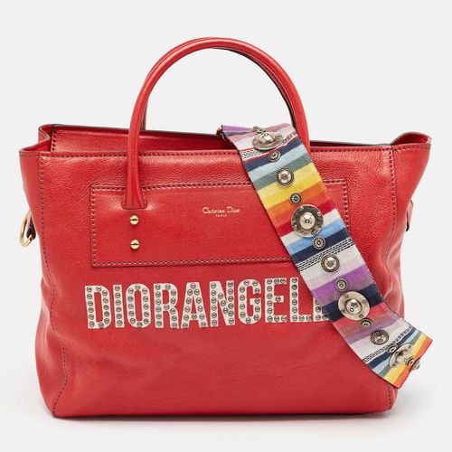 Sac fourre tout Dior en cuir rouge