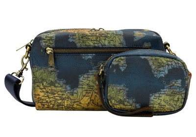 Patricia Nash Piper Coated Canvas Crossbody with Pouch-Greek Map-NWT-$199.95