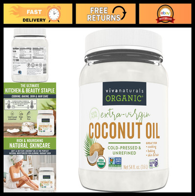 Organic Extra Virgin Coconut Oil 54 fl oz - Unrefined, Cold-Pressed, USDA Organi