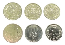 Moldova 3 Coins Set 5, 10, 25 Bani 2017 UNC World Coins