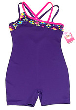 Circo Biketard Unitard Bodysuit Strappy Back Criss Crossed Straps New Girl M 7/8