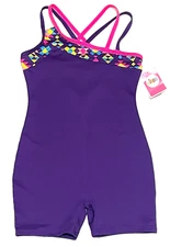 Circo Biketard Unitard Bodysuit Strappy Back Criss Crossed Straps New Girl M 7/8