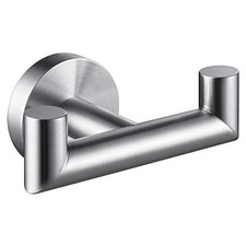 Double Towel Hook SUS304 Stainless Steel Bath Towel Holder, Brushed Nickel