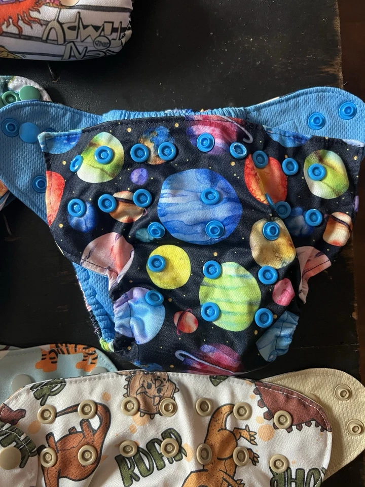 Adjustable Cloth Diaper Lot Of 15 pre-owned Sewn In Liner. 5 Big Covers Only - Image 4 of 4