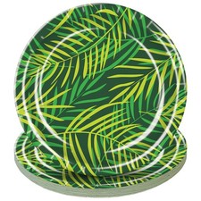 Palm Leaf Jungle and Luau Party Round Paper Dinner Plates 16 Plates 