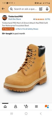 Timberland PRO Direct Attach Waterproof Insulated Steel Toe Work Boot 10.5