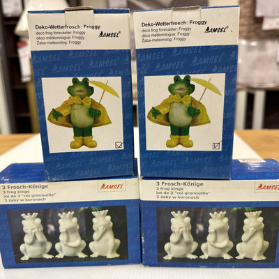 Frosch Deko Set, Wetterfrosch, Frosch-Könige, 4 Artikel, 8 Teile (Frosch Set)