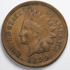 1899 Indian Head Penny Cent Almost Uncirculated (AU)