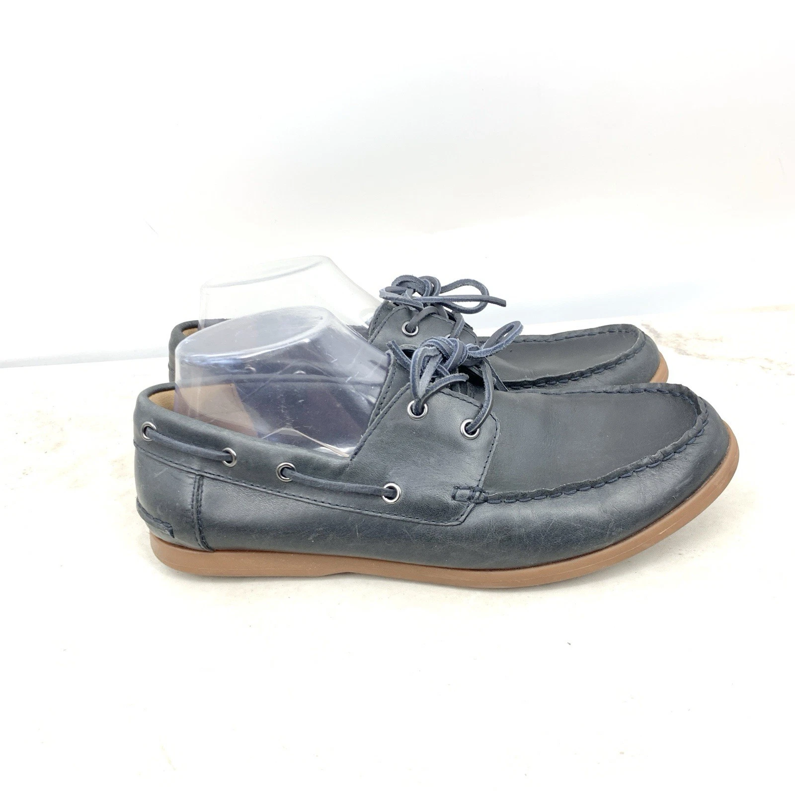 Scarpe Clarks uomo taglia 8 5 mocassini barca blu pelle 2 occhielli sneakers stringate