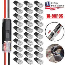 50Pcs Double-Wire Plug-in Connector, Cable Clamp with Locking Buckle, AWG 18-22