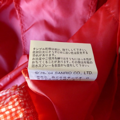 Sanrio Hello Kitty Red Girl Raincoat Jacket Bow Bag 100% Nylon Snap Button 5-6 - Picture 16 of 17