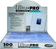 100 Ultra Pro 9-Pocket Pages Silver Series - Ordnerseiten für Sammelkarten Album