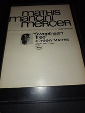 Johnny Mathis Sweetheart Tree Rare Original Promo Poster Ad Framed!