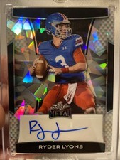 2025 Leaf Metal Football Base Silver Crystal Auto 2/10 Ryder Lyons Prospect BYU