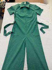 Vintage Jumpsuit 70s Emerald Retro Flare Bellbottom Sears 11