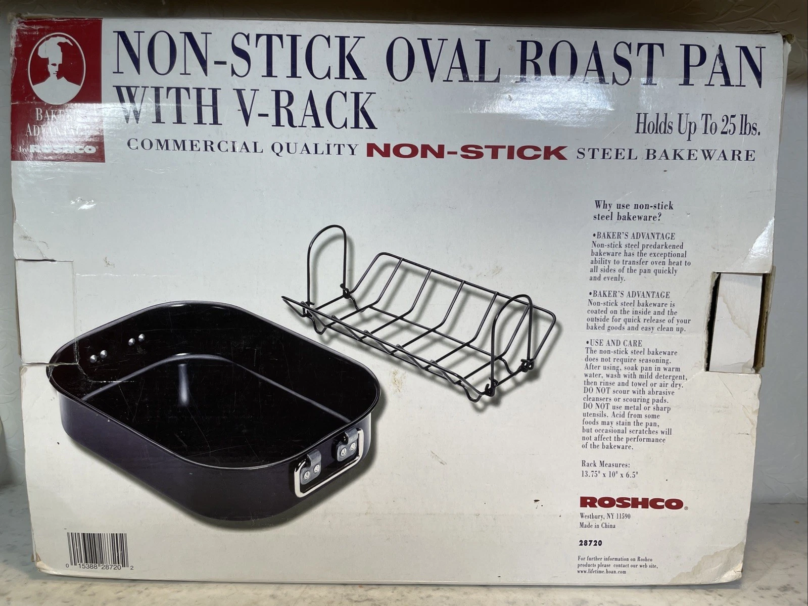 Roshco Non Stick Roaster Turkey Roasting Pan with Rack GUC In Box Clean
Opens in a new window or tab