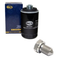 ÖLfilter Sct Sm 5086 + ÖLablassschraube 15374 FüR Audi A6 Seat Skoda Vw Passat