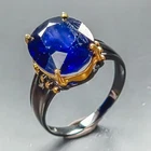 Handmade 7 ct+ Blue Sapphire Ring 925 Sterling Silver Size 6.5 /R466037