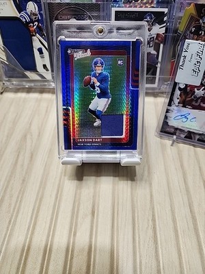 2025 Donruss Optic Blue Hyper Color Match Threads Jaxson Dart RC NY Giants