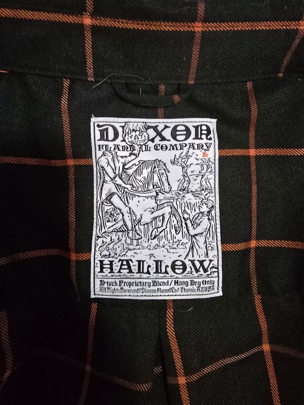 Dixxon The Hallow Headless Horseman Flannel Shirt Black/Orange Women's Sz Large