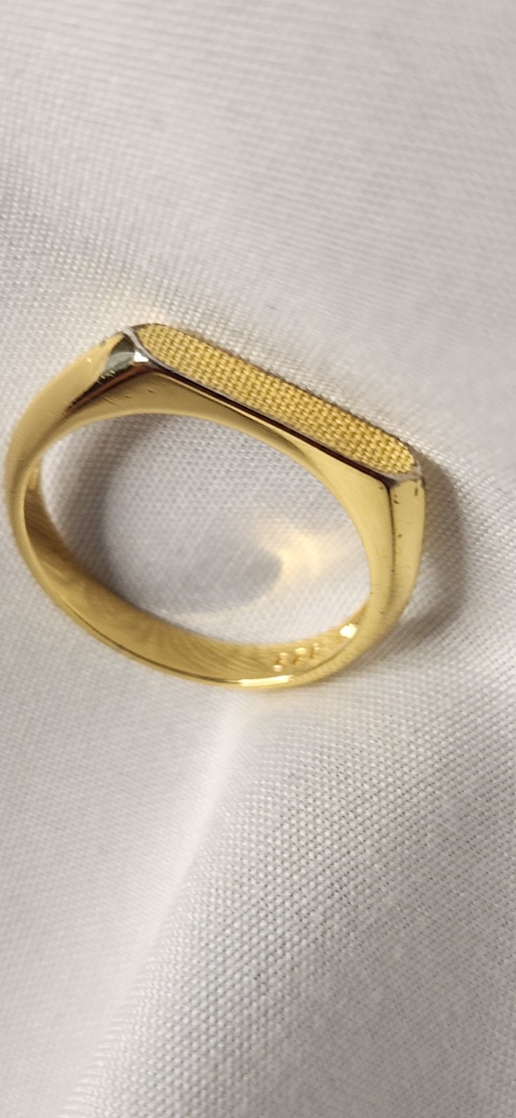 Minimal Flat Bar Rectangular unisex ring. Gold pl… - image 5