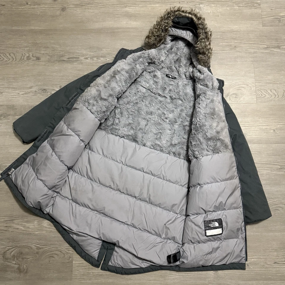 Abrigo Parka The North Face Girl’s L Arctic Swirl DryVent 600 Plumón Piel Gris Foto 2 de 4