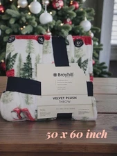 New Broyhill velvet plush throw 50 x 60 inch