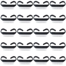 Nail Cleaning Brush- 20 Pcs Home Plastic Nail Brushes with Black Handle Grip Fin