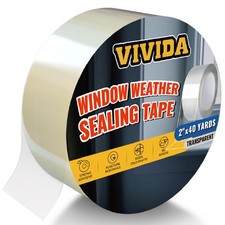 Transparent Window Weather Sealing Tape, 2 Inch x 40 Yards 120 Ft , Clear Win