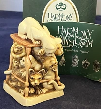 Harmony Kingdom ~TONY'S TABBIES ~Peter Calvesbert~NIB~Signed 2Xs~Ed. 1~Cats