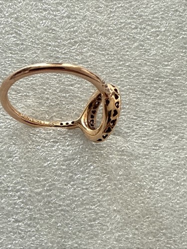 Pandora 181039CZ Rose Hearts Of Pandora Halo Ring 56 7.5 MET 14k Plated - Picture 4 of 6