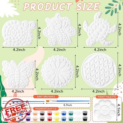 PullCrease Ceramic Stepping Stone Kit for Kids, Paint Your Own Garden Crafts
