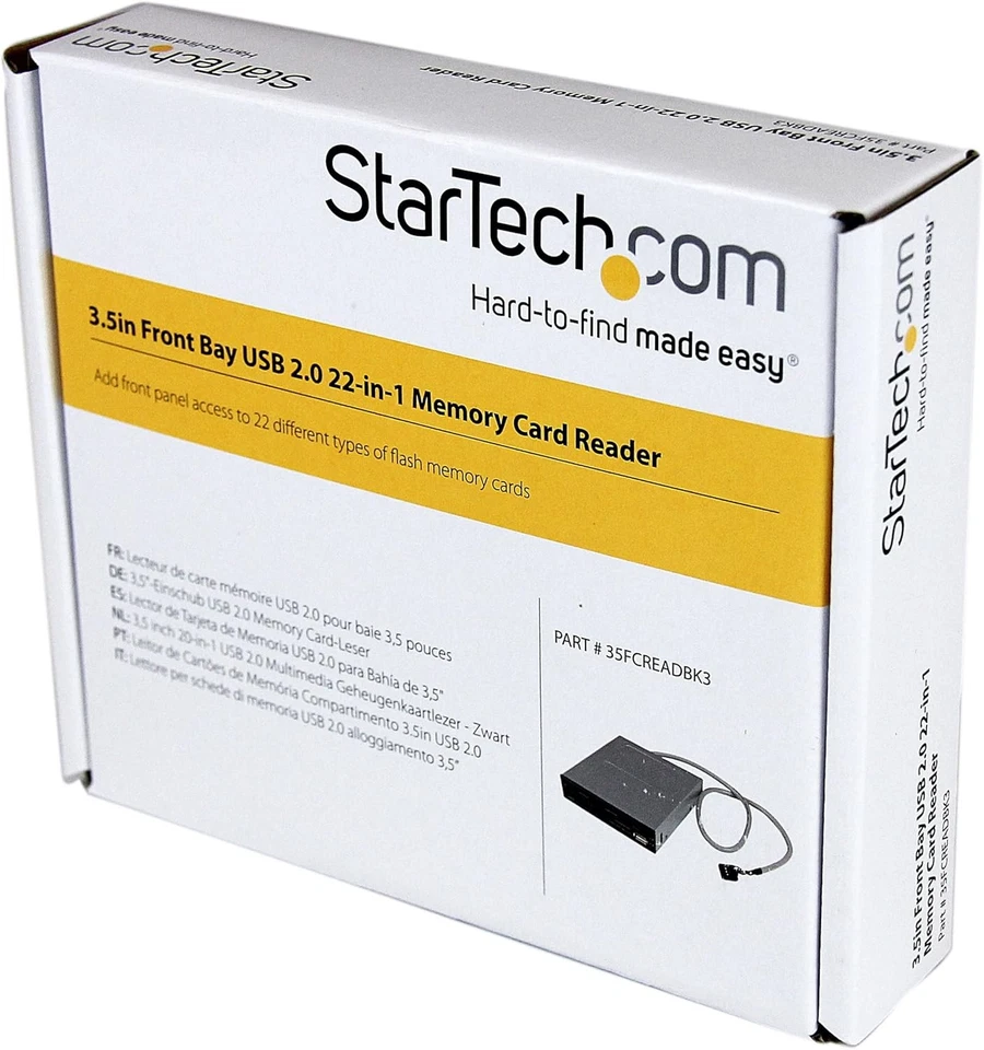 StarTech.com 3.5in Front Bay 22-in-1 USB 2.0 Internal Multi Multi-Card, Black  - Image 4 of 4