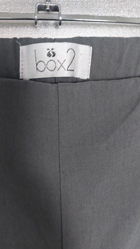 BOX 2 Ladies stretch Cropped leg trousers Grey comfort fit PLUS size XL 20 22 - Picture 4 of 7