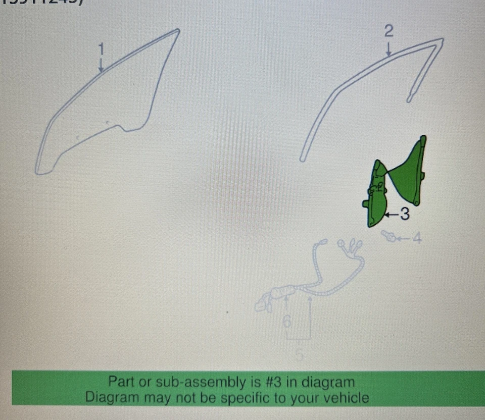 Regulador de ventana de puerta delantera derecha genuino GM 15911245 2001-05 Pontiac Aztek Buick Foto 3 de 4