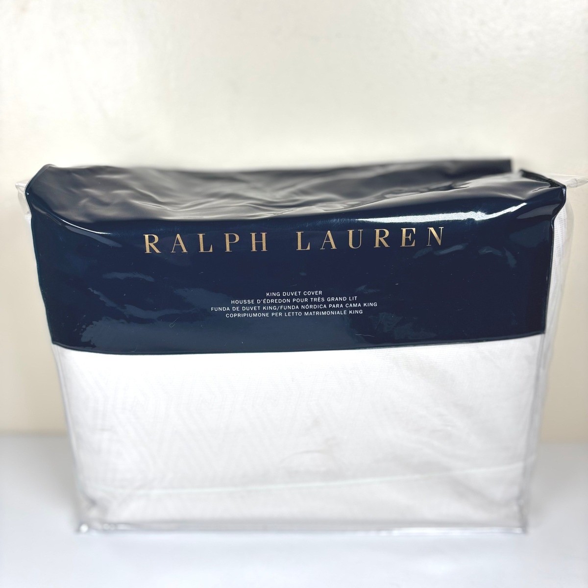 Ralph Lauren Hayden Park Row King Duvet Cover Cream Geometric