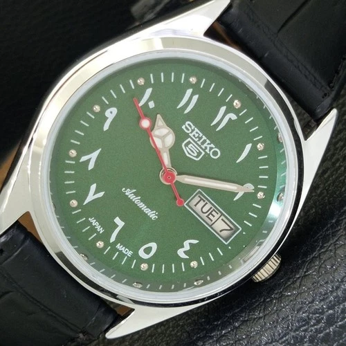 AUTOMATIC VINTAGE REFURBISHED SEIKO 5 6309A JAPAN MENS GREEN WATCH a441168-1