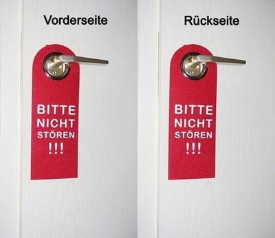 GKA Dekoschild Türschild Filz Türhänger Bitte nicht stören beidseitig bedruckt  
