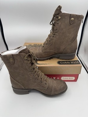 Cobb Hill by Rockport Brunswick Lace Up/Zip Boot Brown Women s Sz 9M