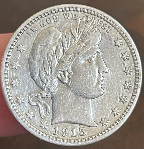 KEY DATE! 1915 S Barber Silver Quarter ~ RARE EXTRA FINE ~ 90% Silver